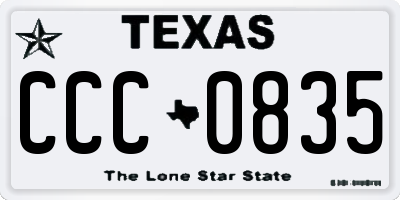 TX license plate CCC0835