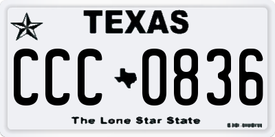 TX license plate CCC0836