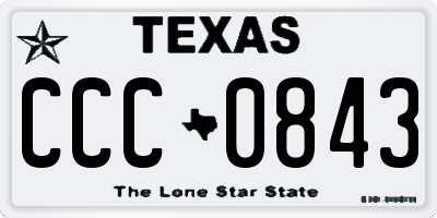 TX license plate CCC0843