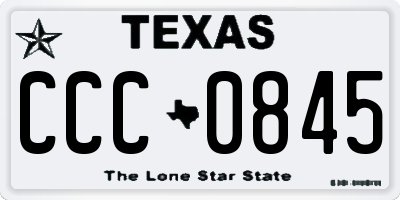 TX license plate CCC0845