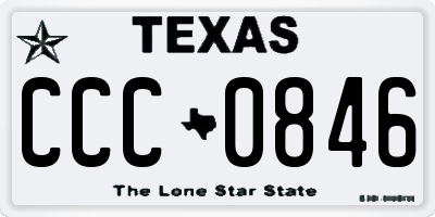TX license plate CCC0846