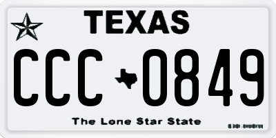 TX license plate CCC0849