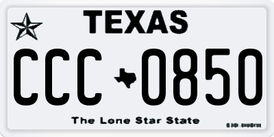 TX license plate CCC0850