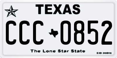 TX license plate CCC0852