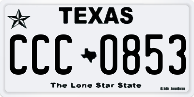 TX license plate CCC0853