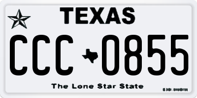 TX license plate CCC0855