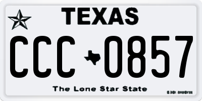 TX license plate CCC0857
