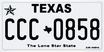 TX license plate CCC0858