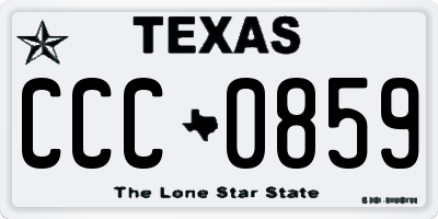 TX license plate CCC0859