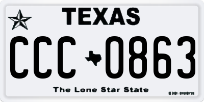 TX license plate CCC0863