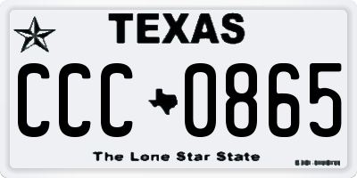 TX license plate CCC0865