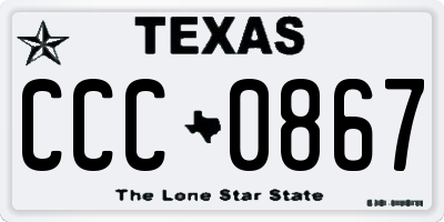 TX license plate CCC0867