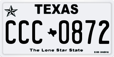 TX license plate CCC0872