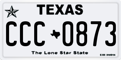 TX license plate CCC0873