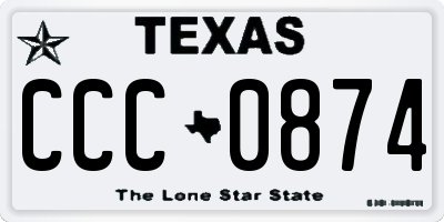 TX license plate CCC0874