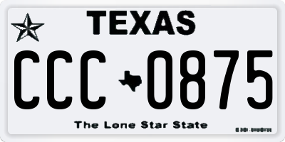 TX license plate CCC0875
