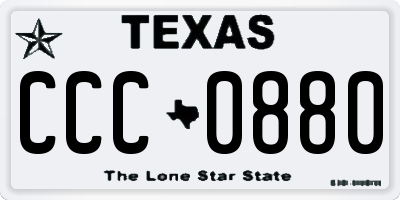 TX license plate CCC0880