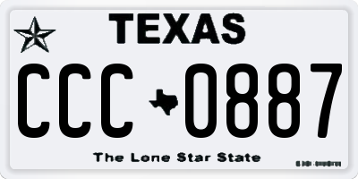 TX license plate CCC0887
