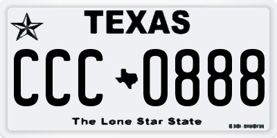 TX license plate CCC0888
