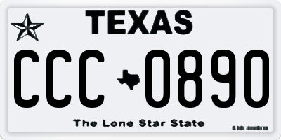 TX license plate CCC0890
