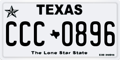 TX license plate CCC0896