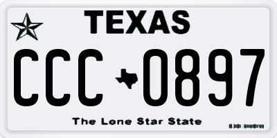TX license plate CCC0897