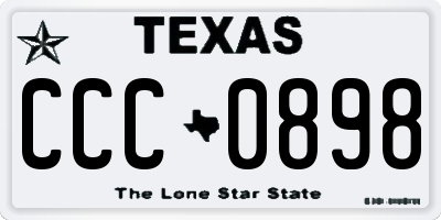 TX license plate CCC0898