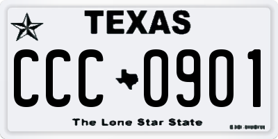TX license plate CCC0901
