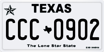 TX license plate CCC0902