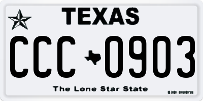 TX license plate CCC0903