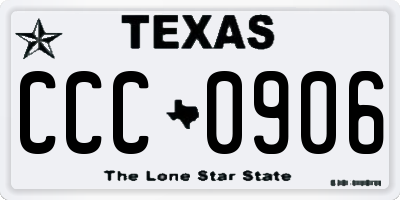 TX license plate CCC0906