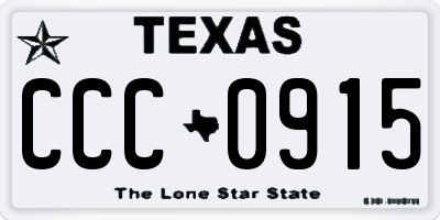 TX license plate CCC0915