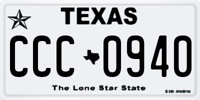 TX license plate CCC0940