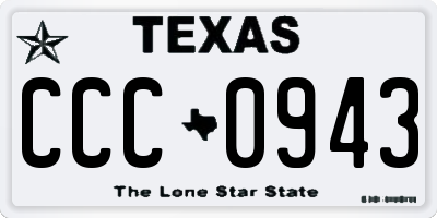 TX license plate CCC0943