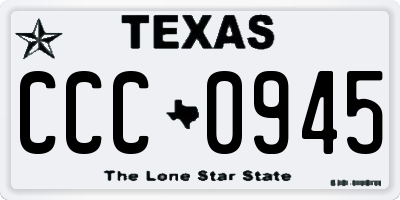 TX license plate CCC0945