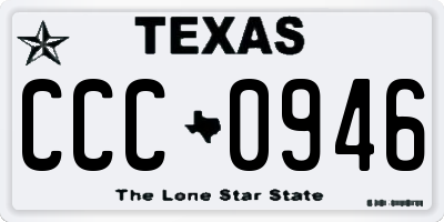 TX license plate CCC0946