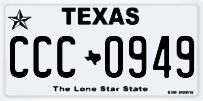 TX license plate CCC0949