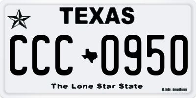 TX license plate CCC0950