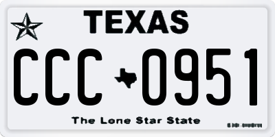 TX license plate CCC0951