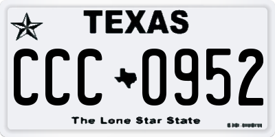 TX license plate CCC0952