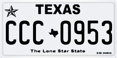 TX license plate CCC0953