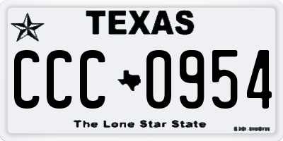 TX license plate CCC0954