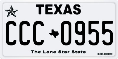 TX license plate CCC0955