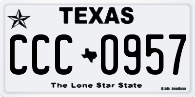 TX license plate CCC0957