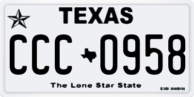 TX license plate CCC0958