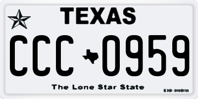 TX license plate CCC0959