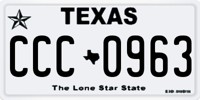 TX license plate CCC0963