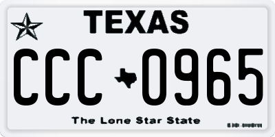 TX license plate CCC0965