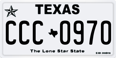 TX license plate CCC0970