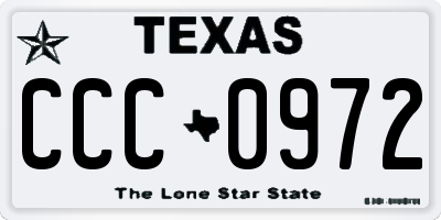 TX license plate CCC0972